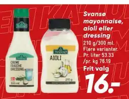 Bilka Svansø mayonnaise, aioli eller dressing tilbud