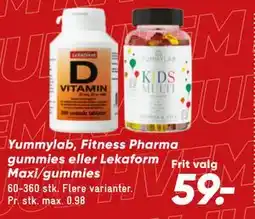 Bilka Yummylab, Fitness Pharma gummies eller Lekaform Maxi/gummies tilbud