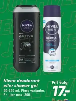 Bilka Nivea deodorant eller shower gel tilbud