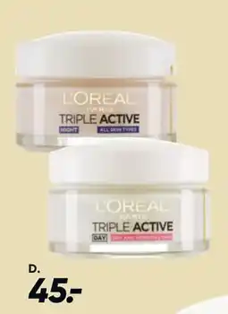 Bilka L’Oréal Paris triple active dag- eller natcreme tilbud