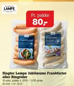 Poetzsch Padborg Slagter Lampe Jubilæums Frankfurter eller Ringrider tilbud