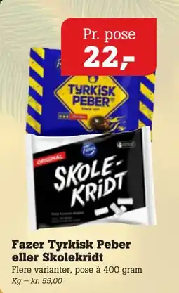 Poetzsch Padborg Fazer Tyrkisk Peber eller Skolekridt tilbud