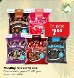Poetzsch Padborg Nordthy Sukkerfri slik tilbud