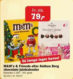 Poetzsch Padborg M&M’s & Friends eller Anthon Berg chocolate julekalender tilbud