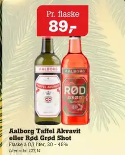 Poetzsch Padborg Aalborg Taffel Akvavit eller Rød Grød Shot tilbud