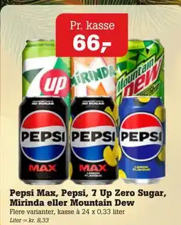 Poetzsch Padborg Pepsi Max, Pepsi, 7 Up Zero Sugar, Mirinda eller Mountain Dew tilbud