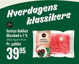 Min Købmand Gestus Hakket Oksekød 4-7 % tilbud