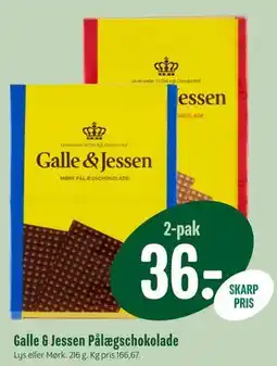 Min Købmand Galle & Jessen Pålægschokolade tilbud