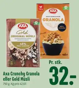 Min Købmand Axa Crunchy Granola eller Gold Müsli tilbud