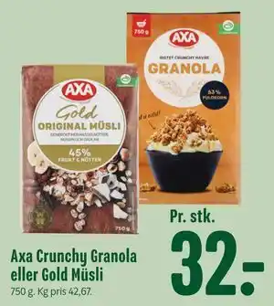 Axa Crunchy Granola eller Gold Müsli