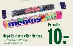 Min Købmand Mega Roulette eller Mentos tilbud