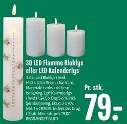 Min Købmand 3D LED Flamme Bloklys eller LED Kalenderlys tilbud