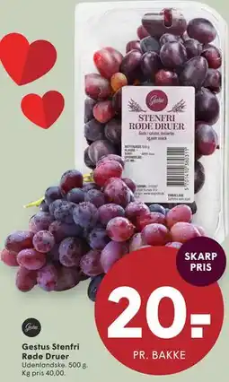 SPAR Gestus Stenfri Røde Druer tilbud