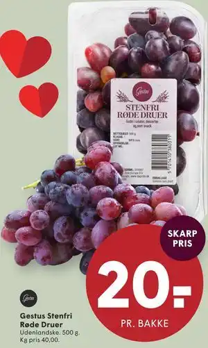 Gestus Stenfri Røde Druer