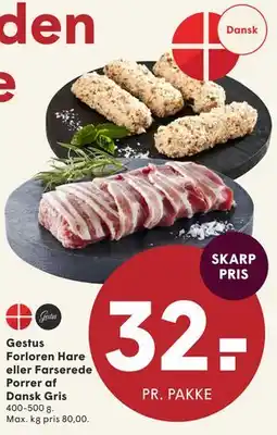 SPAR Gestus Forloren Hare eller Farserede Porrer af Dansk Gris tilbud