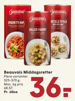 SPAR Beauvais Middagsretter tilbud