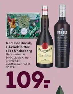 SPAR Gammel Dansk, 1-Enkelt Bitter eller Underberg tilbud