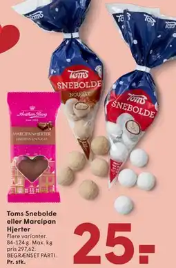 SPAR Toms Snebolde eller Marcipan Hjerter tilbud