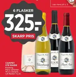 MENY CAMPET STE MARIE tilbud