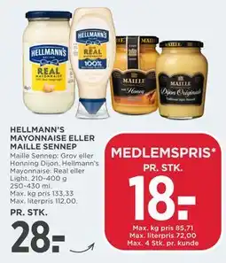 MENY HELLMANN’S MAYONNAISE ELLER MAILLE SENNEP tilbud