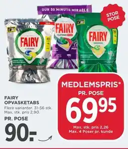 MENY FAIRY OPVASKETABS tilbud