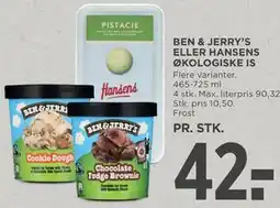 MENY BEN & JERRY’S ELLER HANSENS ØKOLOGISKE IS tilbud