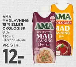 MENY AMA MADLAVNING 15 % ELLER ØKOLOGISK 8 % tilbud