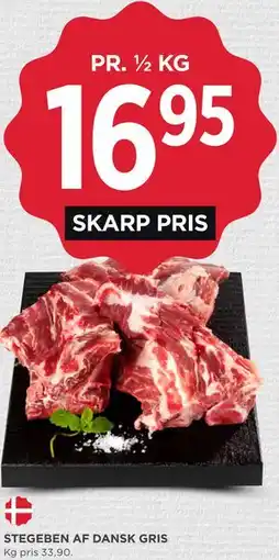 MENY STEGEBEN AF DANSK GRIS tilbud
