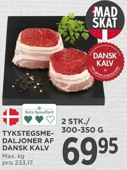 MENY TYKSTEGSMEDALJONER AF DANSK KALV tilbud