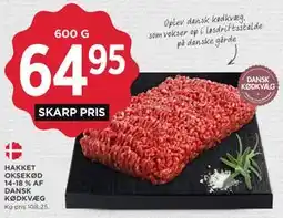 MENY HAKKET OKSEKØD 14-18 % AF DANSK KØDKVÆG tilbud