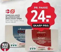 MENY GRØN BALANCE ØLLINGEGAARD ØKOLOGISK SMØR tilbud
