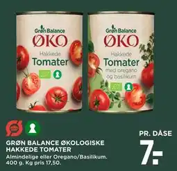 MENY GRØN BALANCE ØKOLOGISKE HAKKEDE TOMATER tilbud