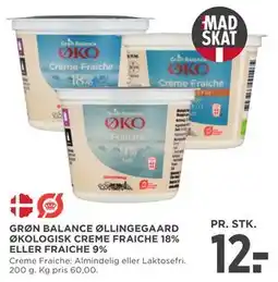MENY GRØN BALANCE ØLLINGEGAARD ØKOLOGISK CREME FRAICHE 18% ELLER FRAICHE 9% tilbud