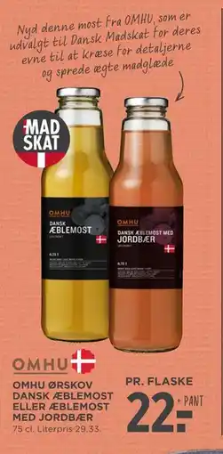 MENY OMHU ØRSKOV DANSK ÆBLEMOST ELLER ÆBLEMOST MED JORDBÆR tilbud