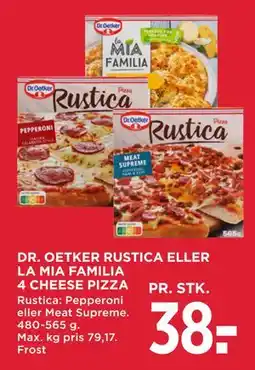 MENY DR. OETKER RUSTICA ELLER LA MIA FAMILIA 4 CHEESE PIZZA tilbud