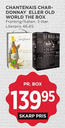 MENY CHANTENAIS CHARDONNAY ELLER OLD WORLD THE BOX tilbud