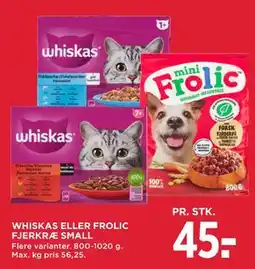 MENY WHISKAS ELLER FROLIC FJERKRÆ SMALL tilbud