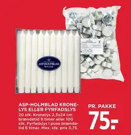 MENY ASP-HOLMBLAD KRONELYS ELLER FYRFADSLYS tilbud