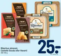REMA 1000 Riberhus skiveost, Castello Gouda eller Havarti tilbud