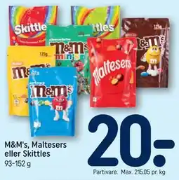 REMA 1000 M&M's, Maltesers eller Skittles tilbud