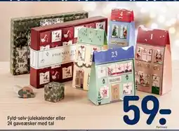 REMA 1000 Fyld-selv-julekalender eller 24 gaveæsker med tal tilbud