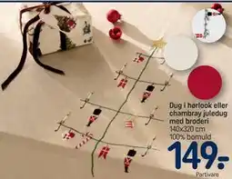 REMA 1000 Dug i hørlook eller chambray juledug med broderi tilbud