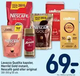 REMA 1000 Lavazza Qualita kapsler, Merrild Gold instant, Nescafé gold eller original tilbud