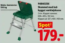 Lidl Parkside skammel med indbygget værktøjskasse tilbud