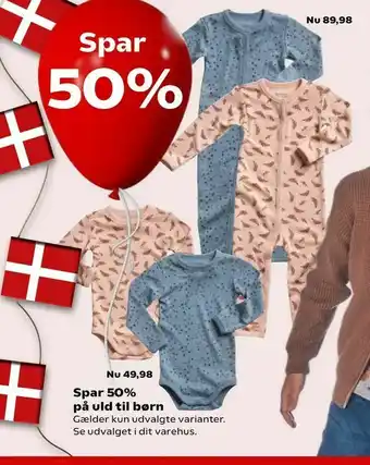 Kvickly Spar 50% på uld til børn tilbud