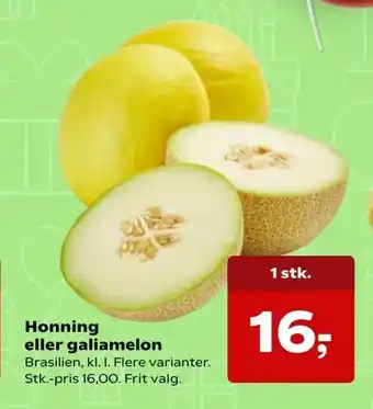 Kvickly Honning eller galiamelon tilbud