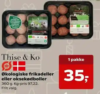 Økologiske frikadeller eller oksekødboller