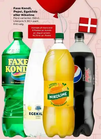Kvickly Faxe Kondi, Pepsi, Egekilde eller Nikoline tilbud