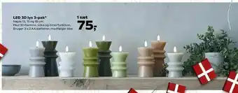 Kvickly LED 3D lys 3-pak tilbud