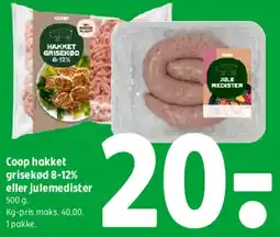 Coop 365 Coop hakket grisekød 8-12% eller julemedister tilbud